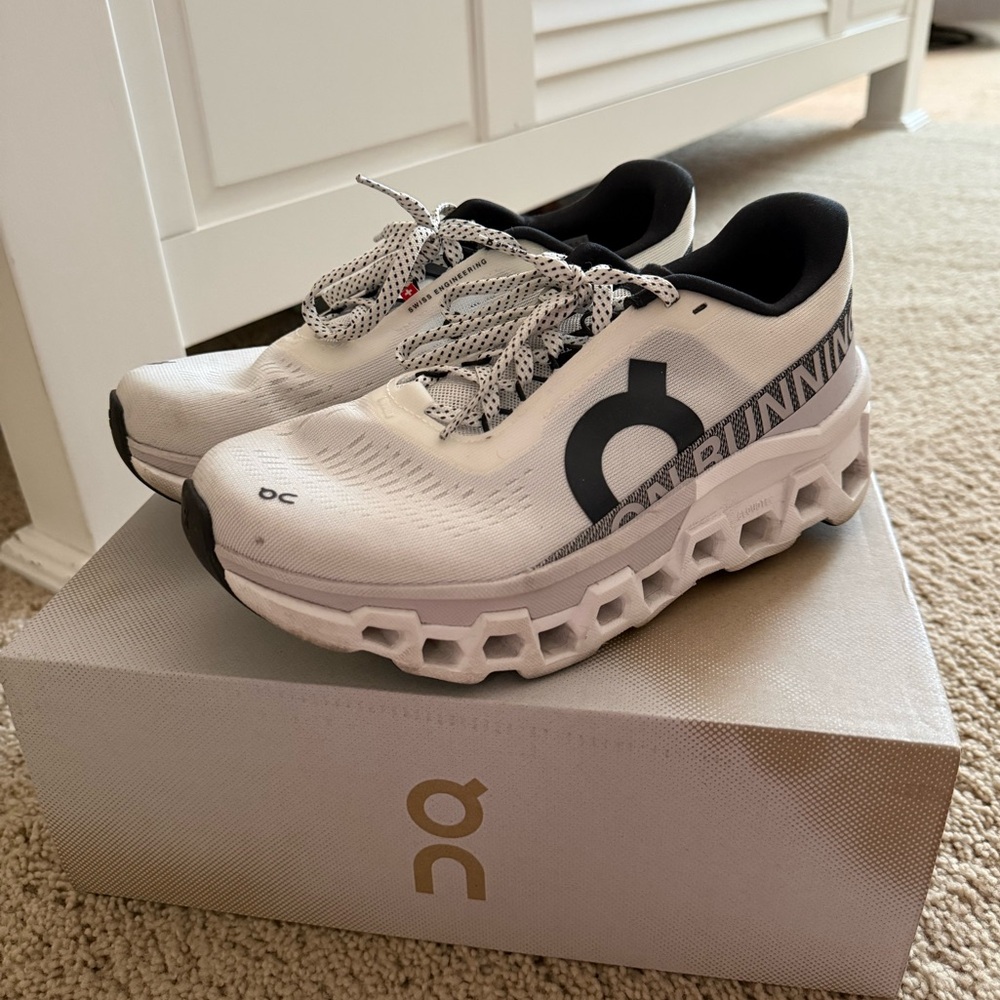 On Running Women’s Cloudmonster 2 - White/Black (Size 7.5)